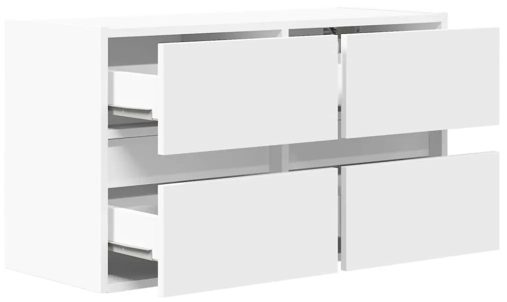 fehér falra szerelhető TV-szekrény LED-lámpákkal 80x31x45 cm