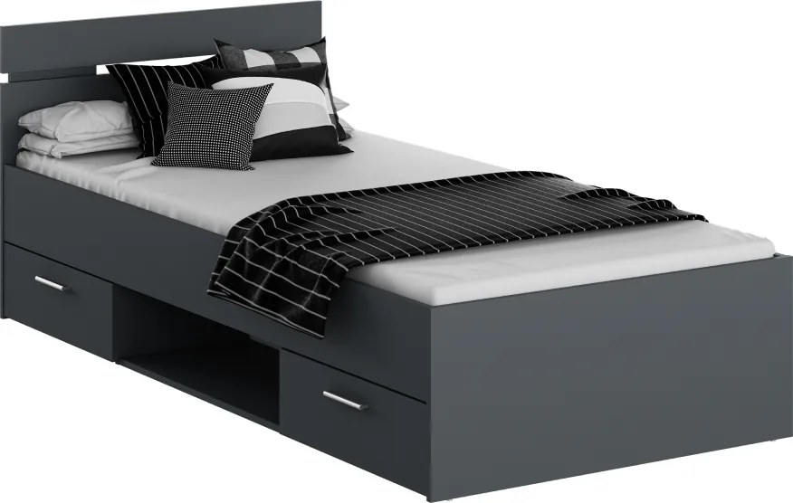 Ágykeret, 90x200, grafit, MICHIGAN NEW