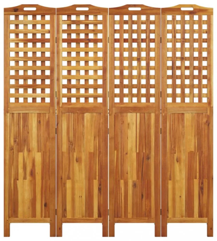3 paneles tömör akácfa térelválasztó 162x2x180 cm