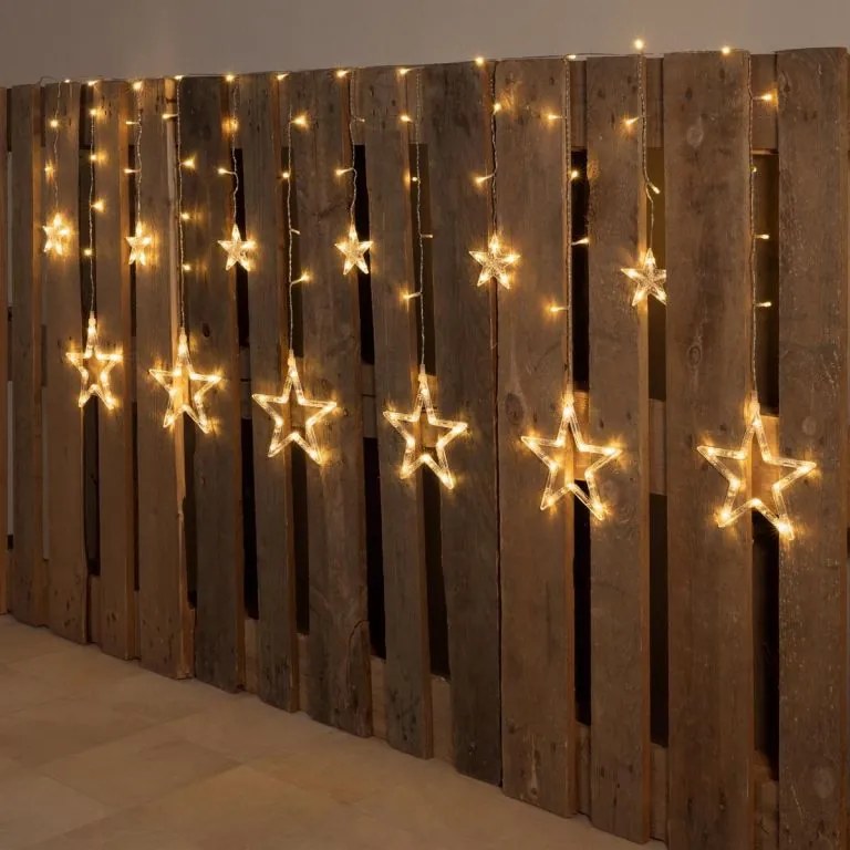 NEXOS Csillagos lánc 2,65 m 138 LED meleg fehér