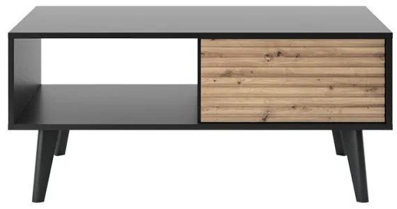 Kávésasztal WILLOW 46x104 cm fekete/barna