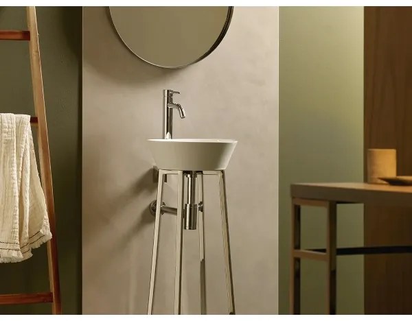 Bathco 4086 - VOLTA ráépíthető mosdó Ø 35 cm porcelán/fehér