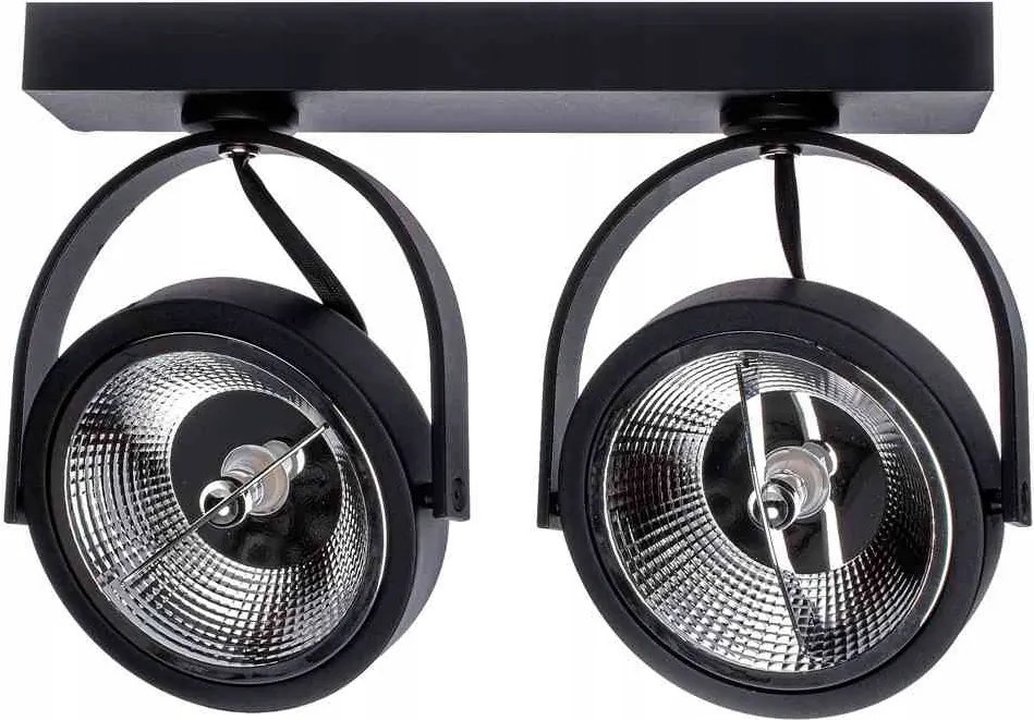 Lugar falra szerelhető lámpatest fekete 2xAR111 GU10