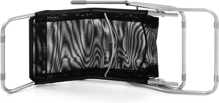 GARTHEN Kerti nyugágy 2 db fekete szövetből összecsukható