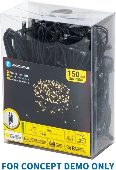 Aigostar - LED kültéri karácsonyi fényfüzér 2000xLED/8 üzemmód 103m IP44 többszínű