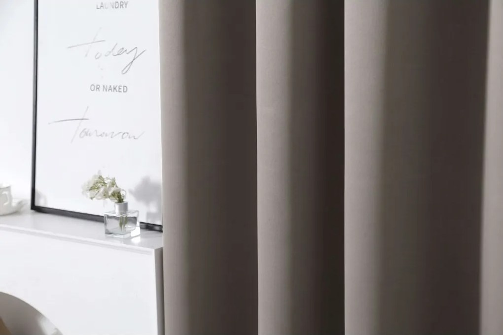 OXFORD szürkésbarna függöny 140x270 cm Felfüggesztés: Hullámos sínszalag