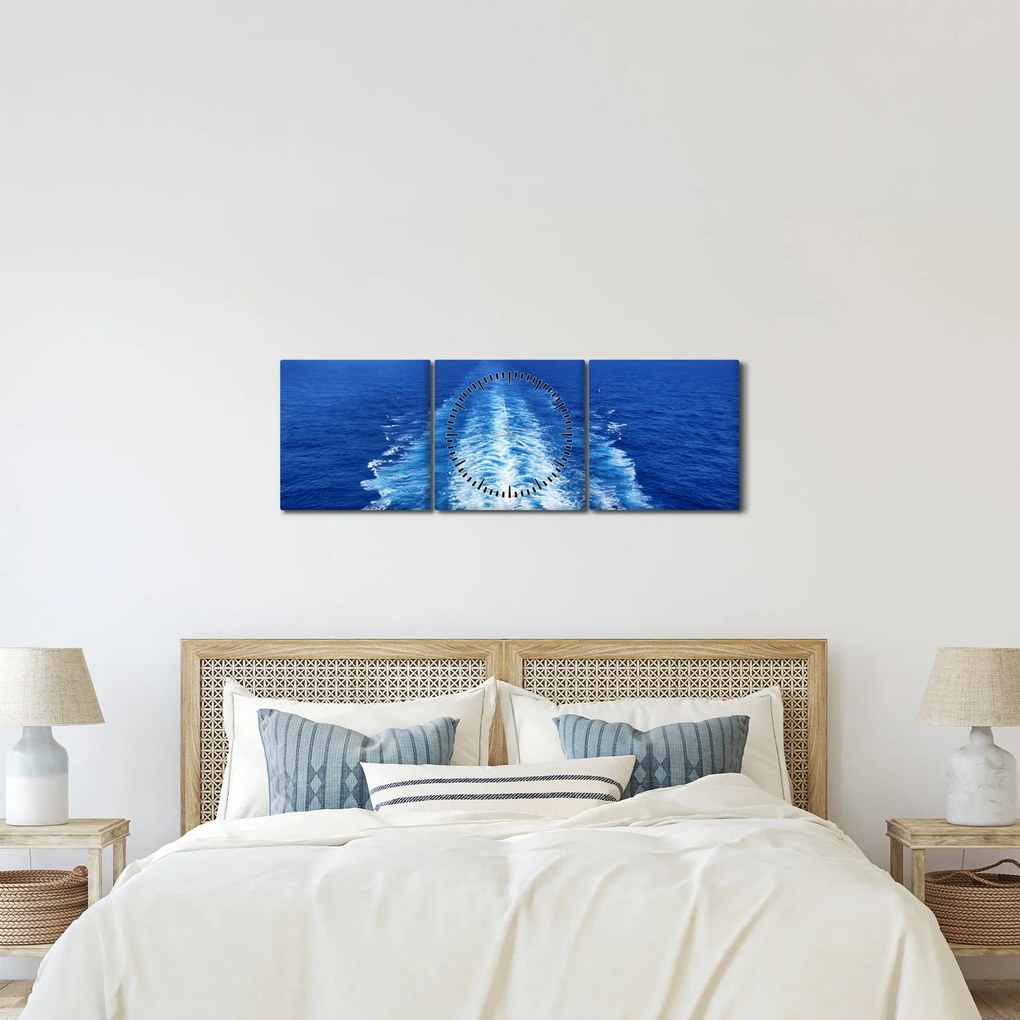 Kép - A tenger (órával) (90x30 cm)