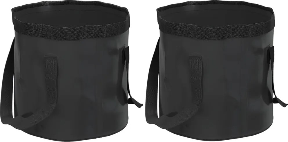 vidaXL 2 db fekete összecsukható PVC vödör 20 L