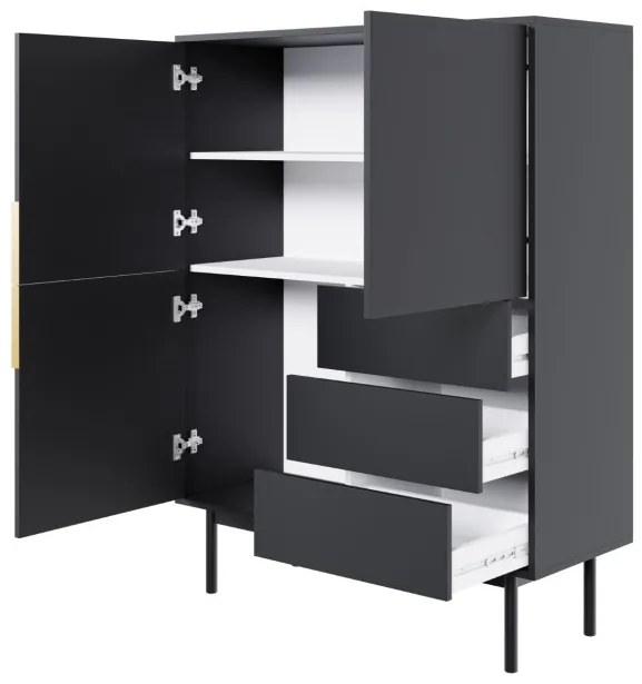 Elegáns Magaskomód Fekete Színben. VIVA VI04