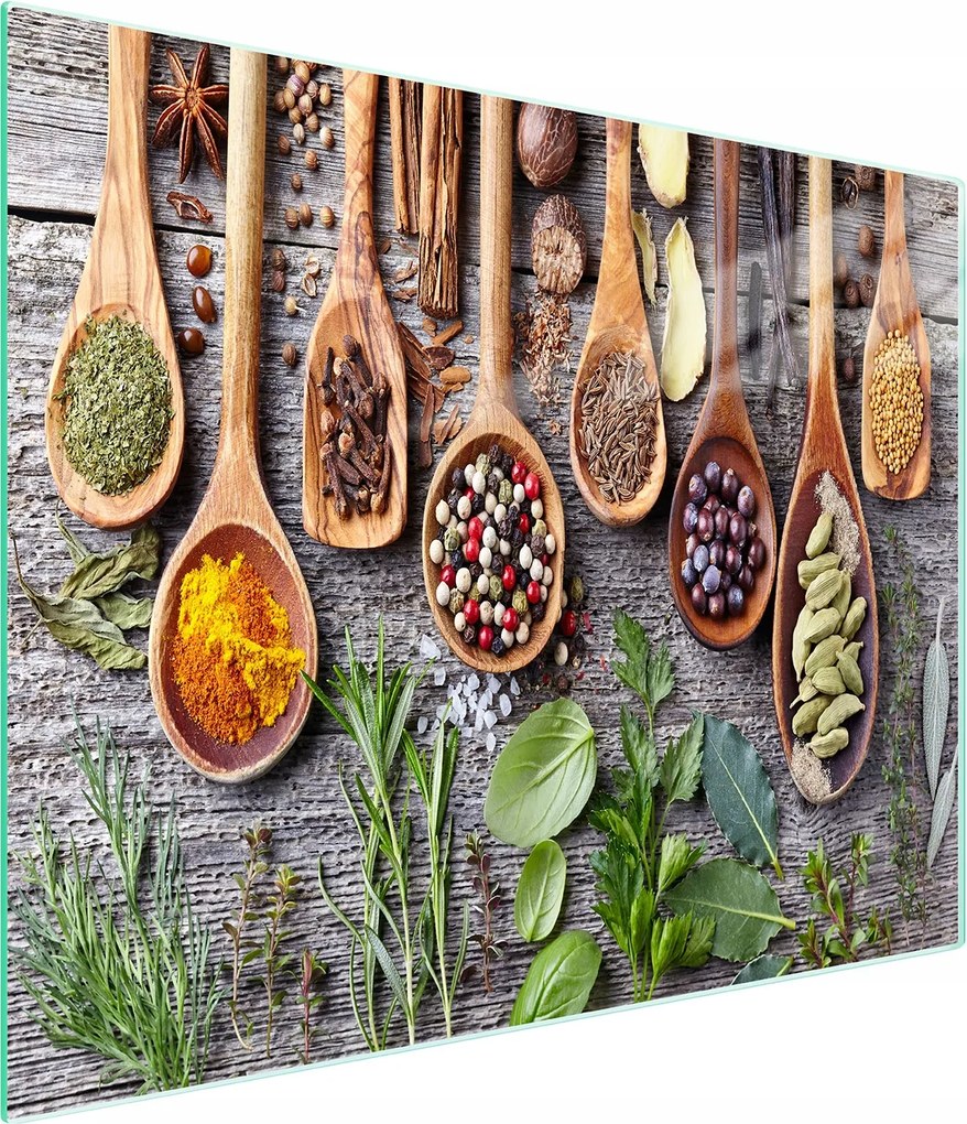 Üveg Vágódeszka 52x30 Fűszerek Edzett Üveg