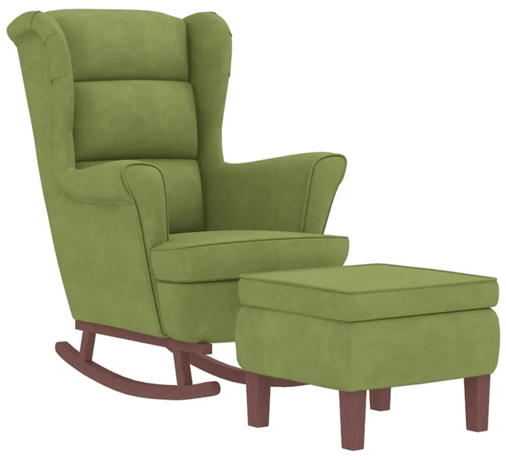 Világoszöld Bársony és Tömörfa Hintaszék