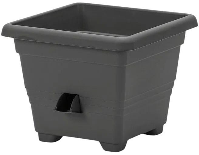 Plastia Bergamot önöntöző virágtartó 25 x 25 cm szürke, 25 x 25 cm