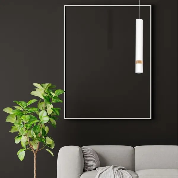 Csillár zsinóron JOKER WHITE WOOD 1xGU10/8W/230V