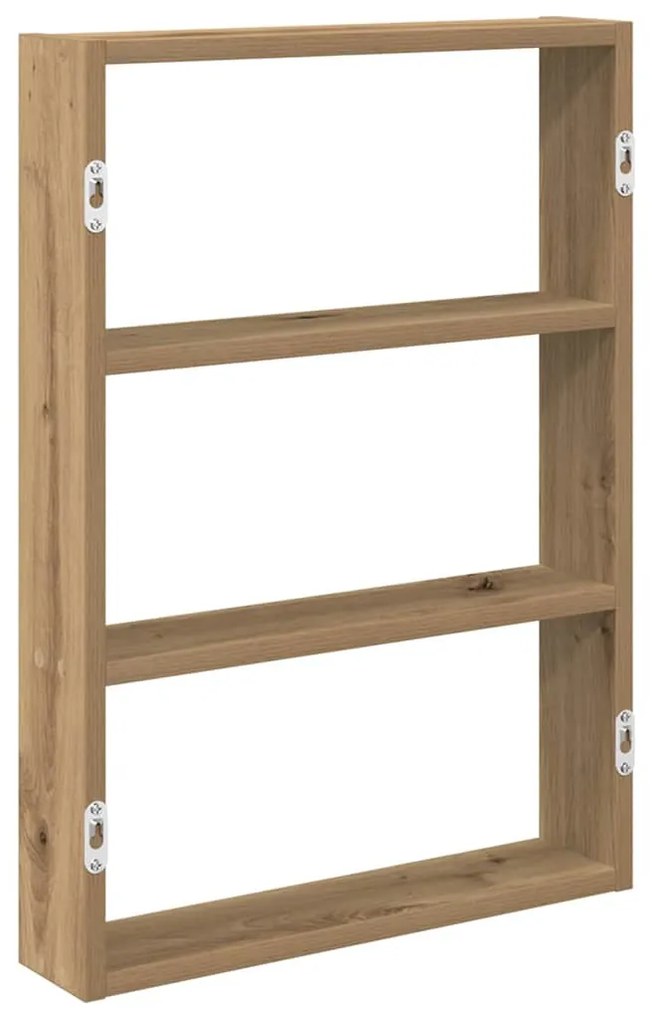 kézműves tölgy színű szerelt fa fali polc 43 x 9 x 60 cm