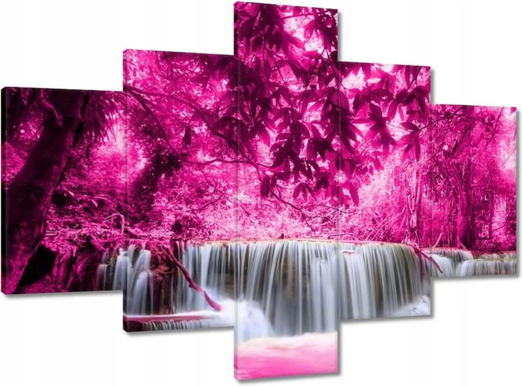 Vászonkép 100x70 Rózsaszín vízesés Tájkép