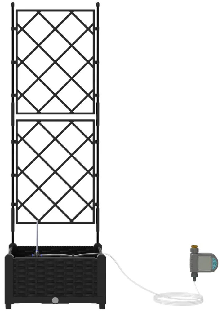 Kerti ültetők Fekete 40 x 40 x 126 cm Acél