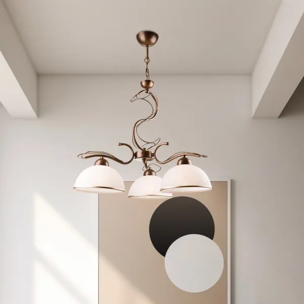 COBRA csillár rúddal 3xE27/60W/230V bronz/patina