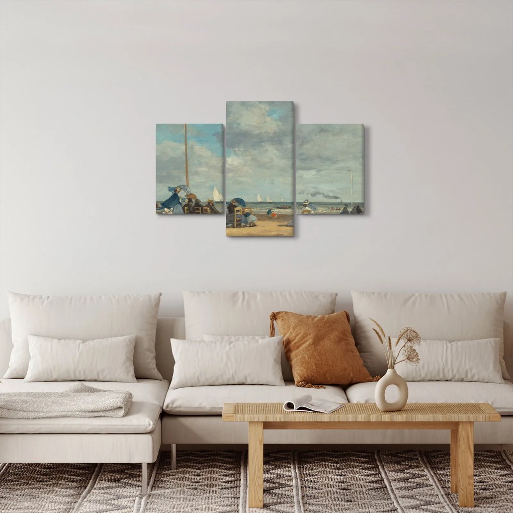 Kép - Eugène Boudin, Beach  at Trouville, reprodukciók (90x60 cm)
