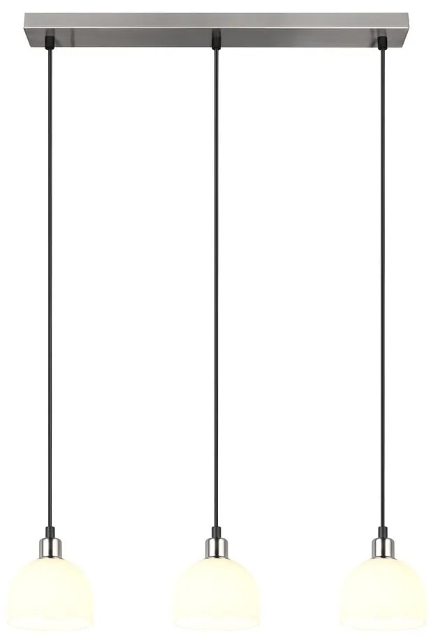 Fehér-ezüstszínű függőlámpa üveg búrával Molly – Reality