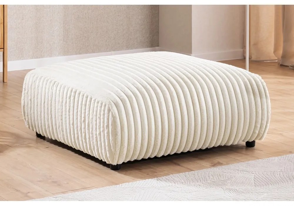 Krémszínű kordbársony lábtartó Justin – Ropez