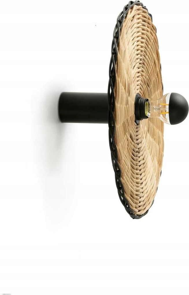 Faro Costas 400 fali és mennyezeti lámpa, H140, fekete/rattan, E27, IP20