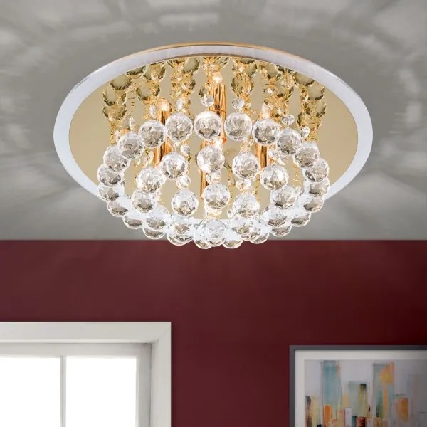 Orion DLU 2378/4/38-Kristály mennyezeti lámpa GLORIA 4xG9/40W/230V átm. 38 cm arany