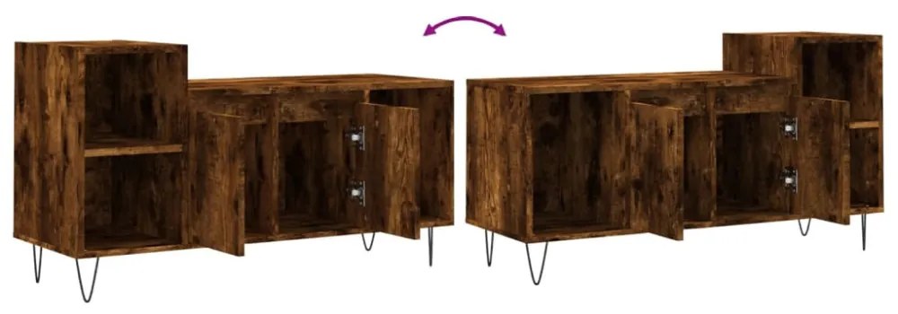 füstös tölgy színű szerelt fa TV-szekrény 100x35x55 cm