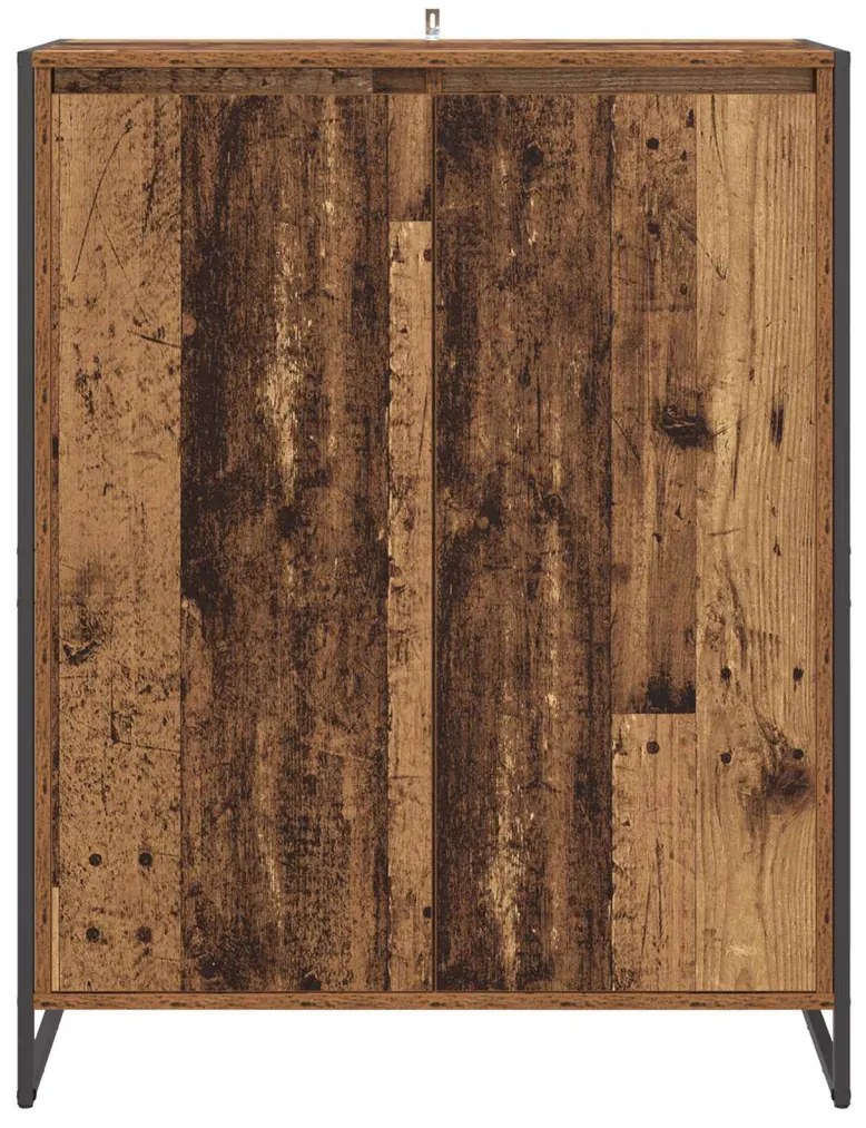 Cipőszekrény tárolóval ajtóval Öreg fa 79 x 36 x 100 cm Faanyag