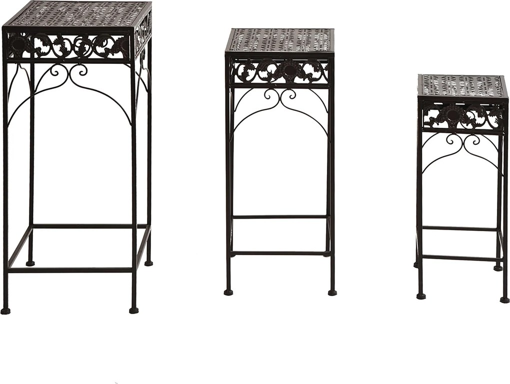 Outsunny 3 darabos klasszikus öntöttvas virágtartó szett - Barna | Aosom