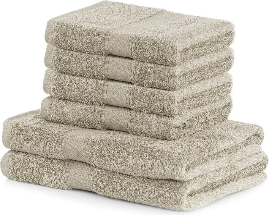 Bamby Beige szett 2 db bézs fürdőlepedővel és 4 db törölközővel - DecoKing