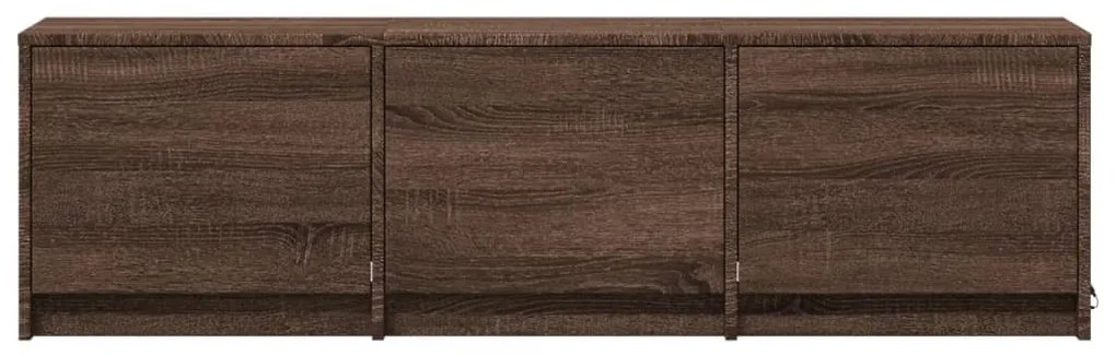 barna tölgy színű szerelt fa LED-es TV-szekrény 140x34x40 cm