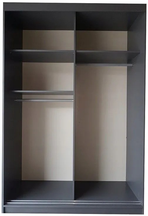 Bill 2 138 Tolóajtós Szekrény 138cm, Grafit