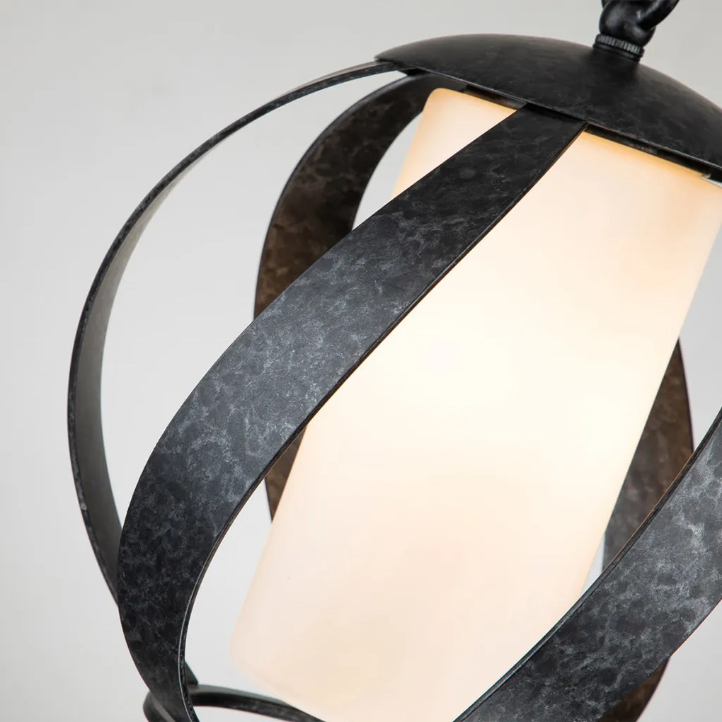 ELSTEAD QNBLACKSMITHPOBK BLACKSMITH Kültéri Függő Lámpa Fekete, Opál IP44
