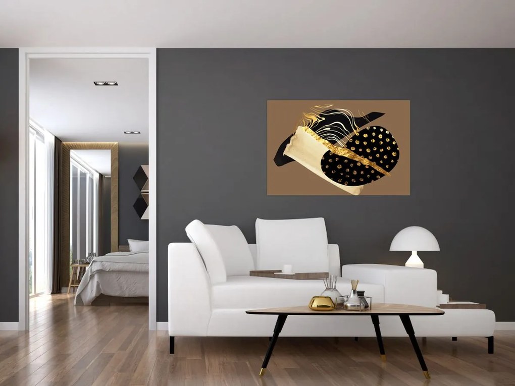 Kép - Absztrakció aranybarna N⁰1 (90x60 cm)