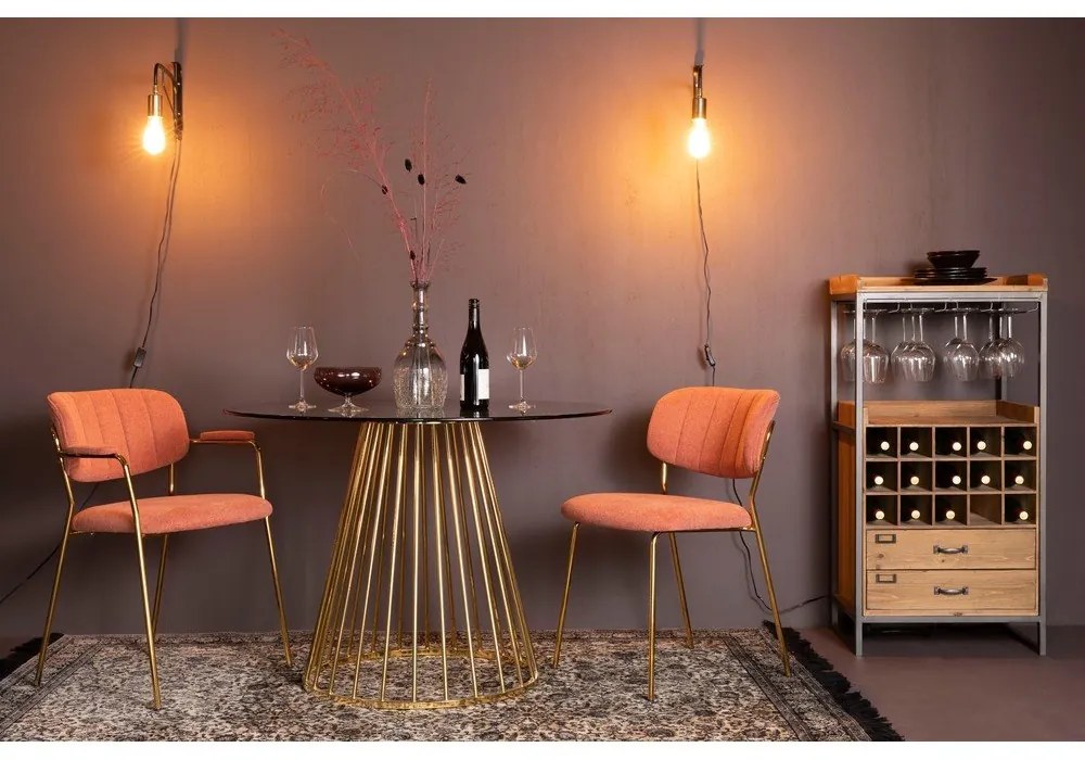 Kerek étkezőasztal üveg asztallappal ø 104 cm Floris – White Label