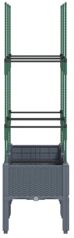 kékszürke polipropilén rácsos kerti ültetőláda 80 x 40 x 142,5 cm