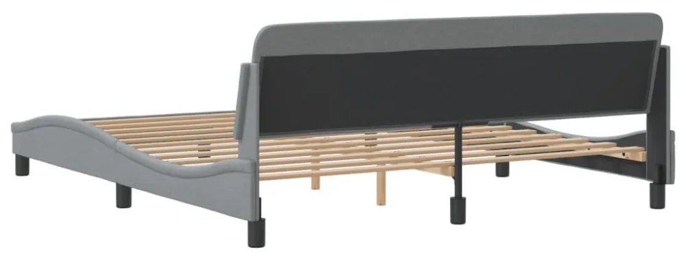 világosszürke szövet ágykeret Dover 180 x 200 cm