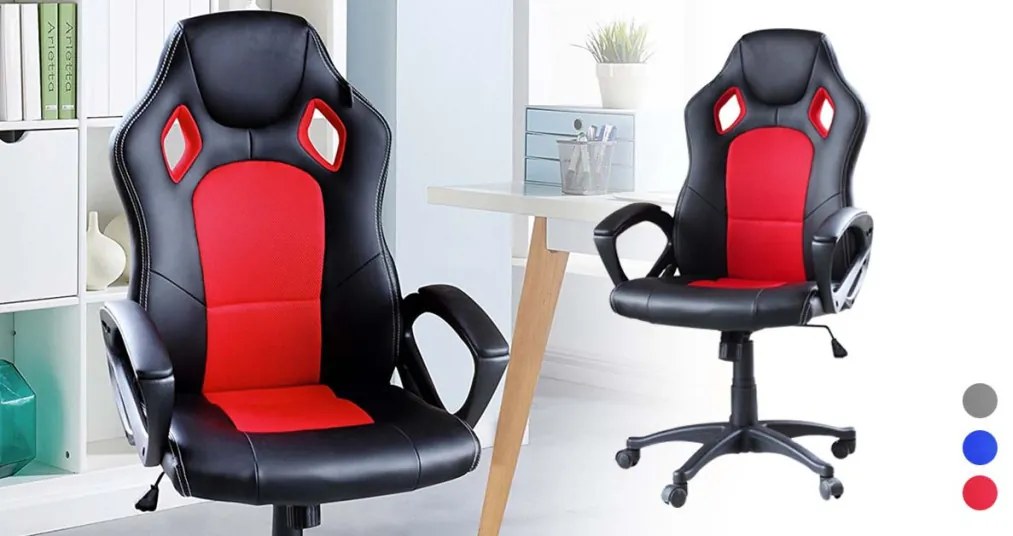 Gamer szék több színben - basic-színes háttámla, piros