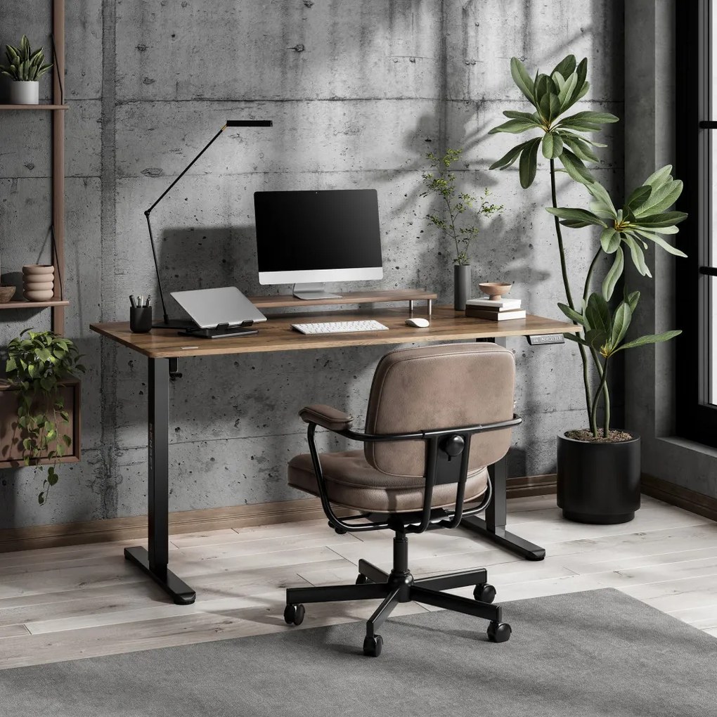 Állítható magasságú íróasztal Nojo Light 140 cm x 60 cm sötétbarna