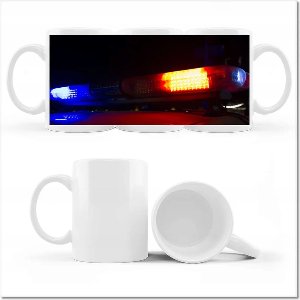 Nyomott mintás bögre Rendőrségi éjszakai fények