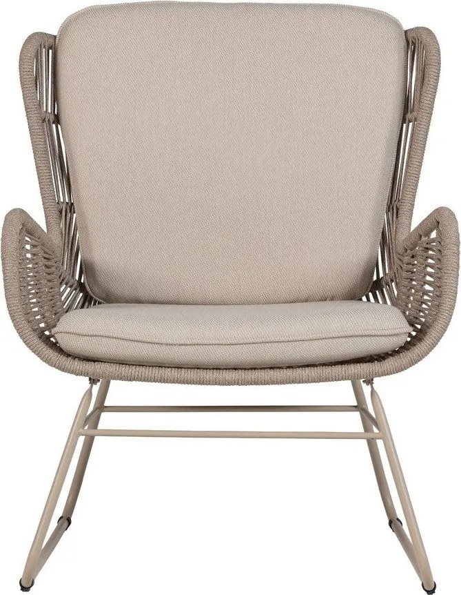 Bézs fém-párnázott kerti fotel Grace – WOOOD