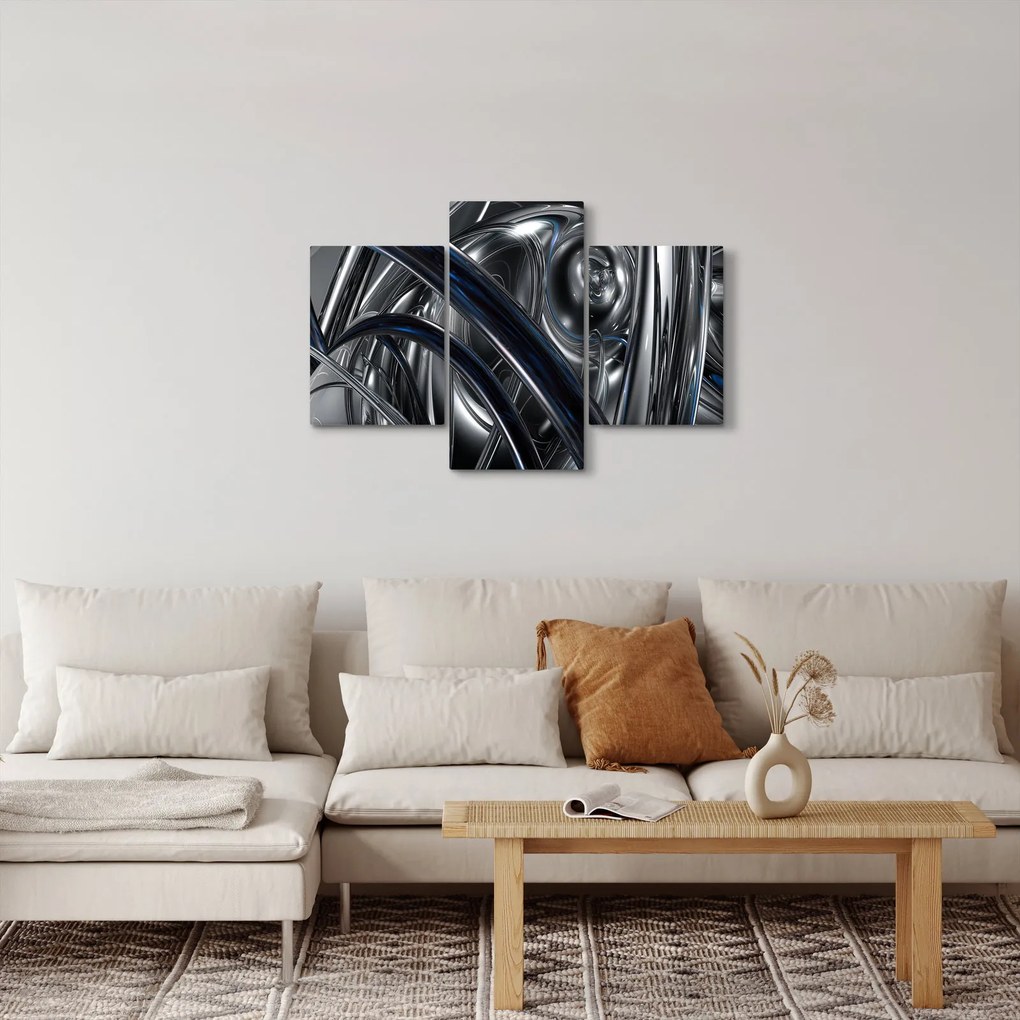 Kék és szürke absztrakció kép (90x60 cm)
