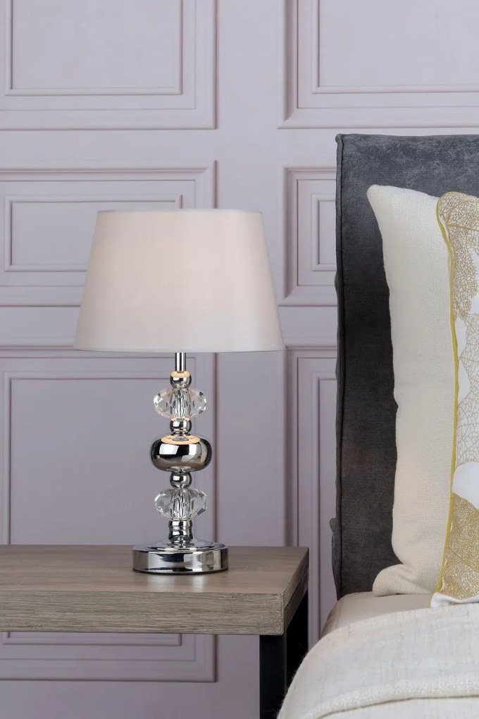 Dar Lighting glamour modern asztali lámpa edith csiszolt króm daredi4150
