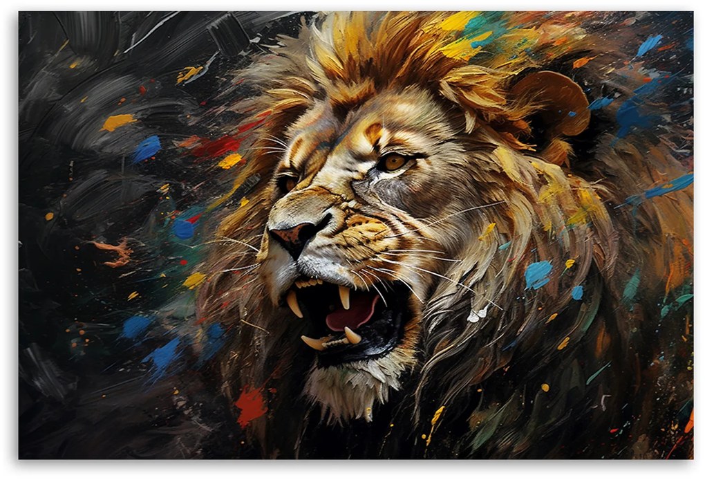 Gario Vászonkép Oroszlán a vadászatban Méret: 120 x 80 cm