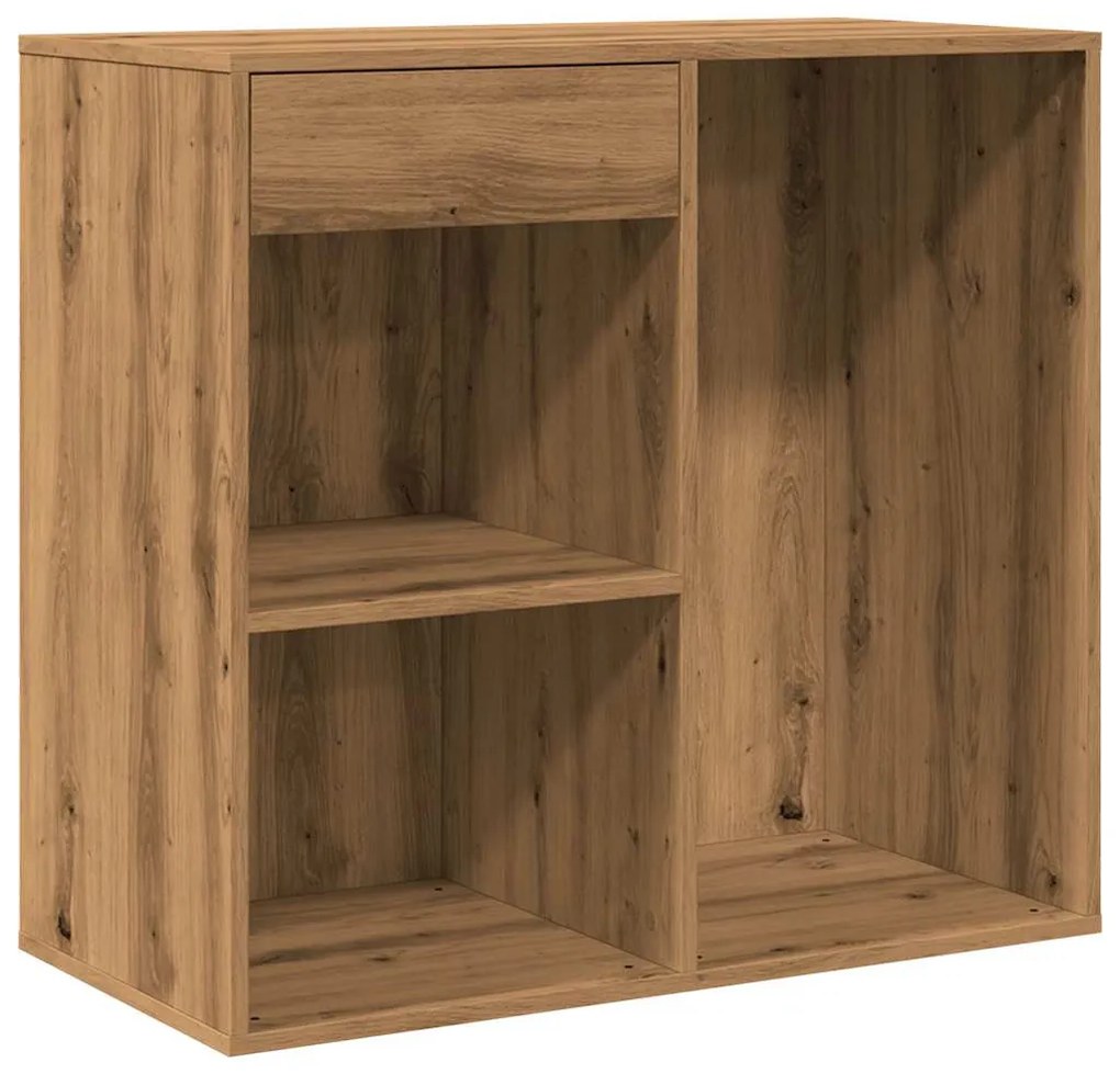 Kézműves tölgy színű szerelt fa pipereszekrény 80 x 40 x 75 cm