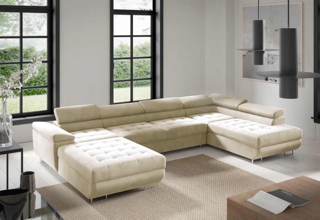 ESMERALDA U alakú ülőgarnitúra, 347x60x203, monolith 37, balos