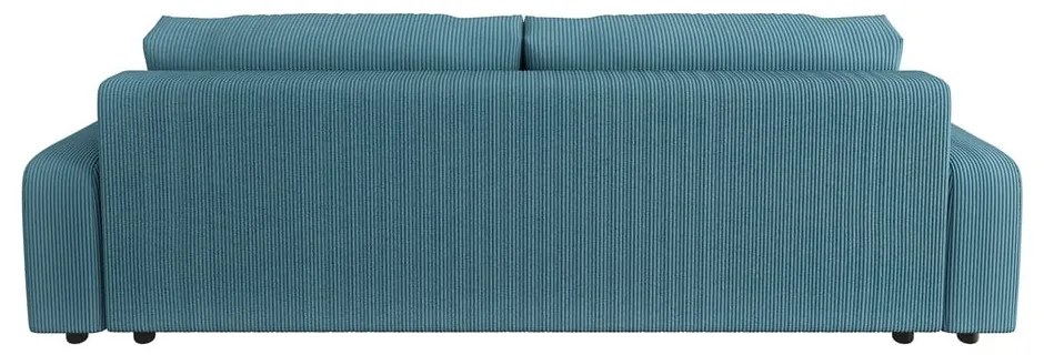 Türkiz kordbársony kinyitható tárolóhelyes kanapé 234 cm Sara – Ropez