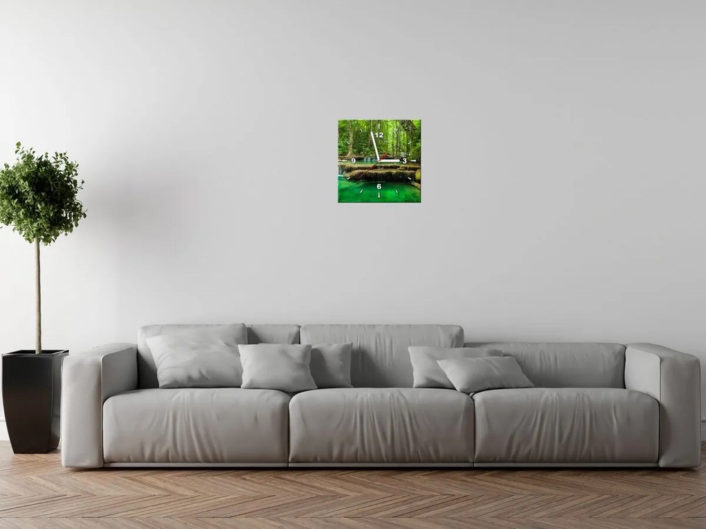 Gario Órás falikép Erawan vízesés Thaiföldön Méret: 100 x 40 cm