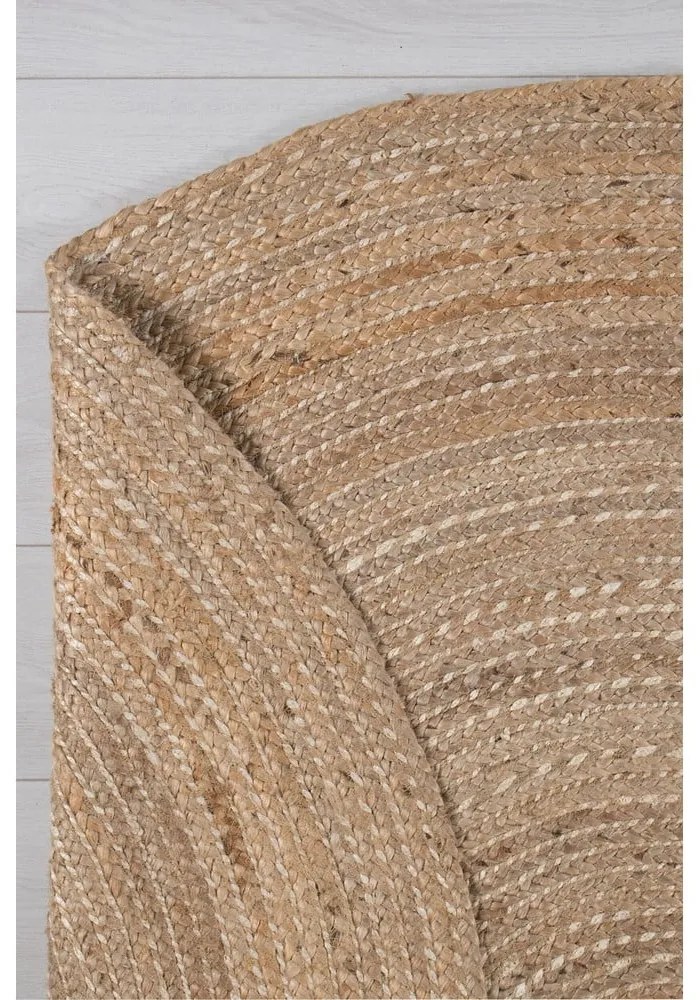 Natúr színű juta kerek szőnyeg ø 133 cm Capri – Flair Rugs