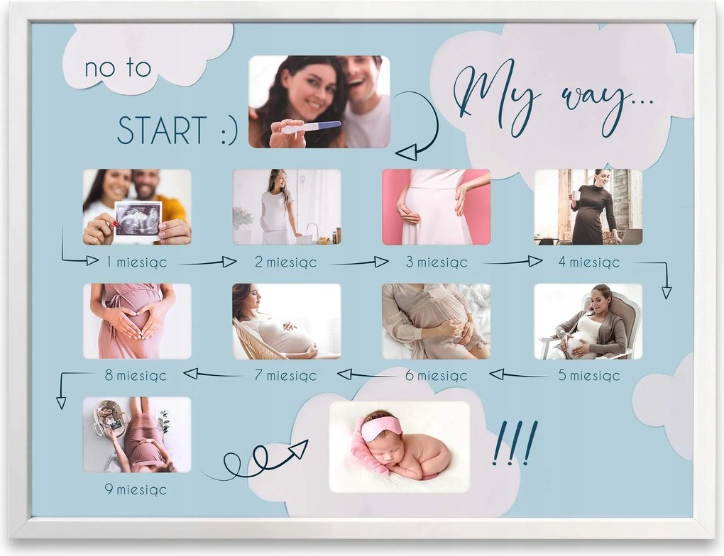 Baby Shower Ajándékkeret- 9 hónapos terhes 30x40